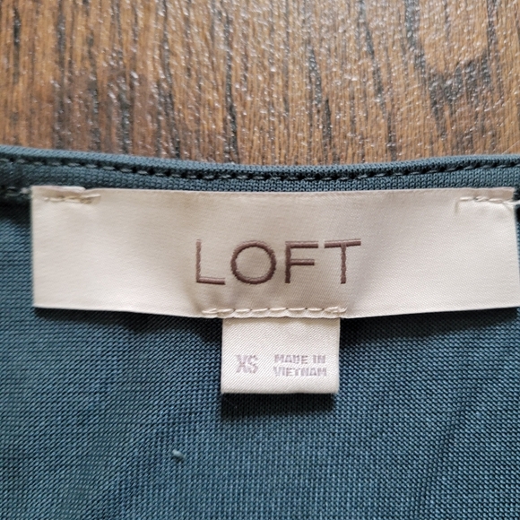 LOFT Greenish Blue Wrap Front Long Sleeve With Adjustable Tie Size Women's XS - Picture 7 of 8